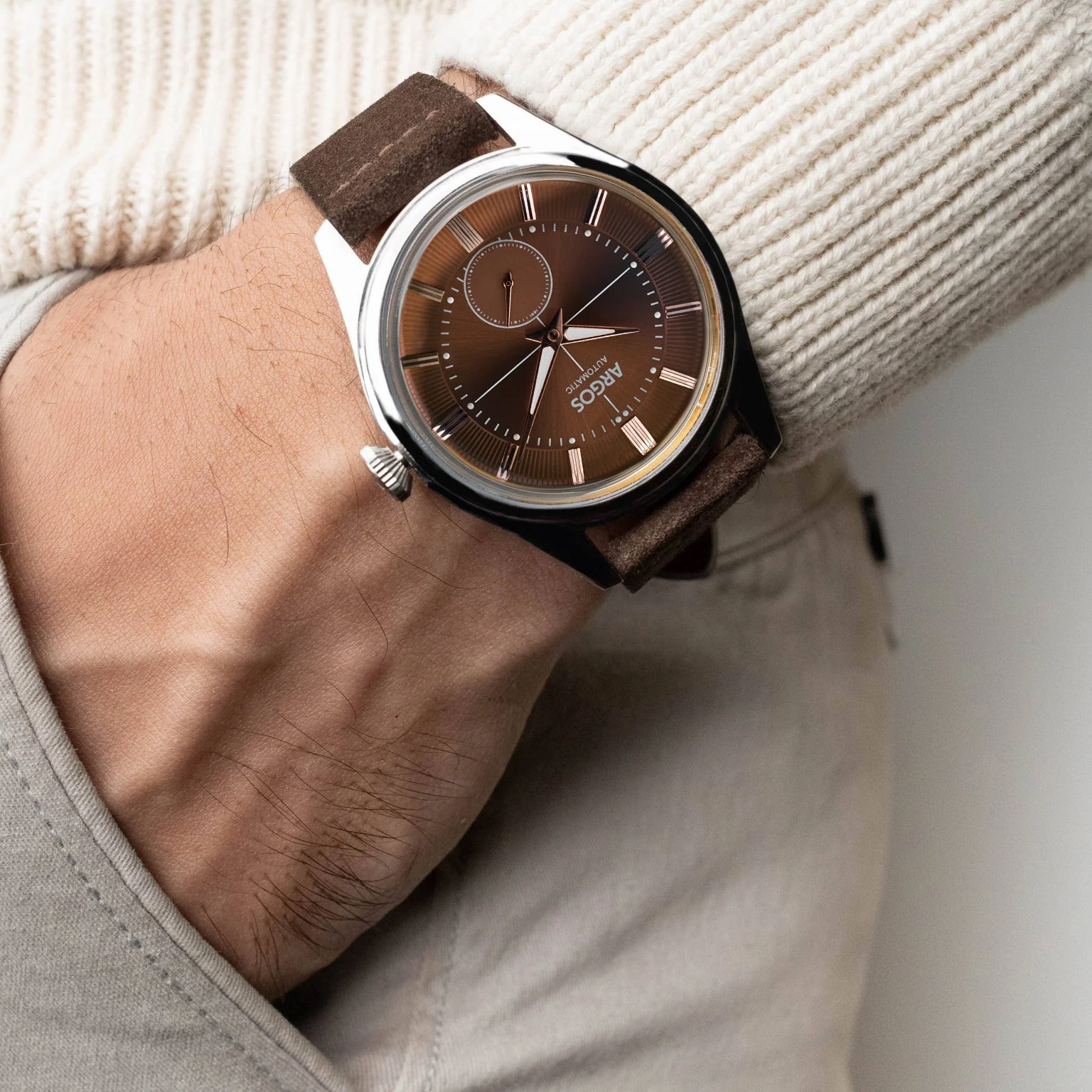 Apollo III - Chocolate Brown Silver Leather - Image 3