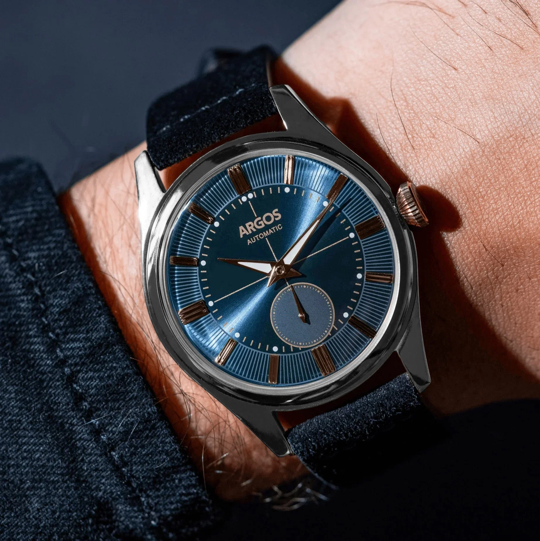 Apollo III - Constellation Blue Rose Gold Two Tone Leather - Image 6