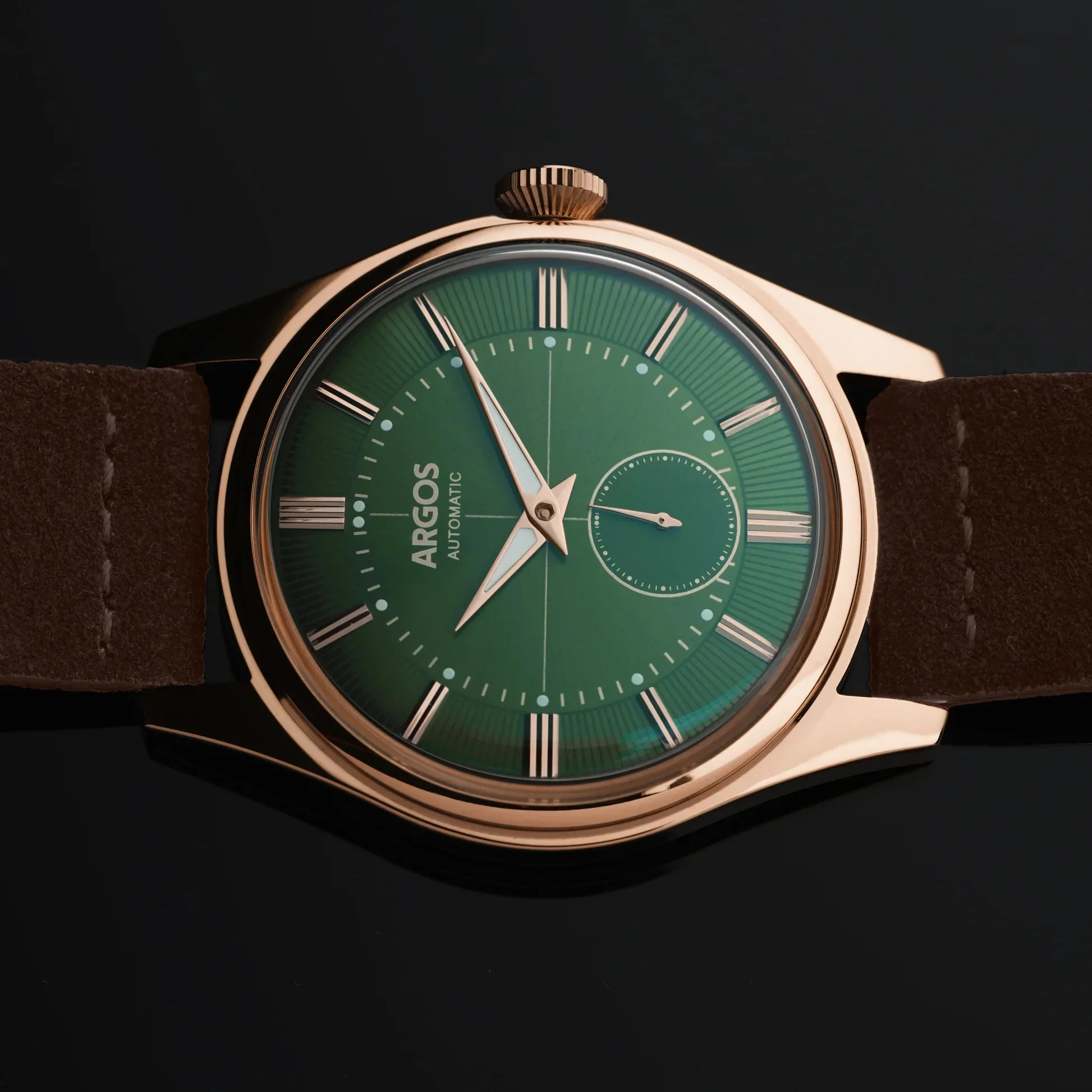 Apollo III - Olive Green Rose Gold Leather - Image 4