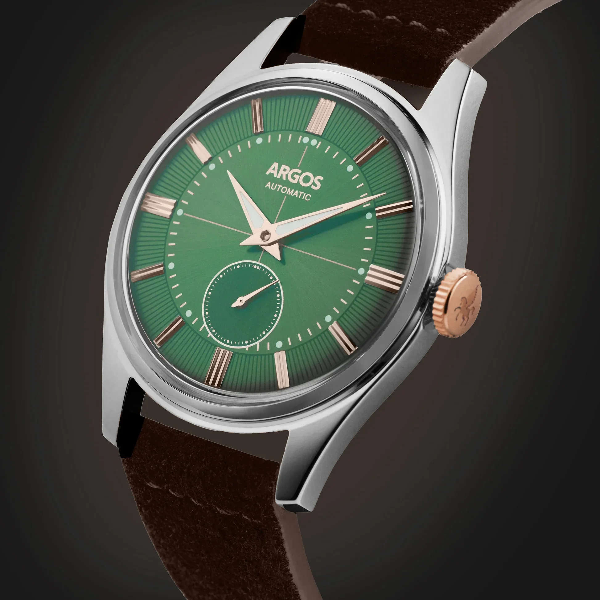 Apollo III - Olive Green Rose Gold Two Tone Leather - Image 4