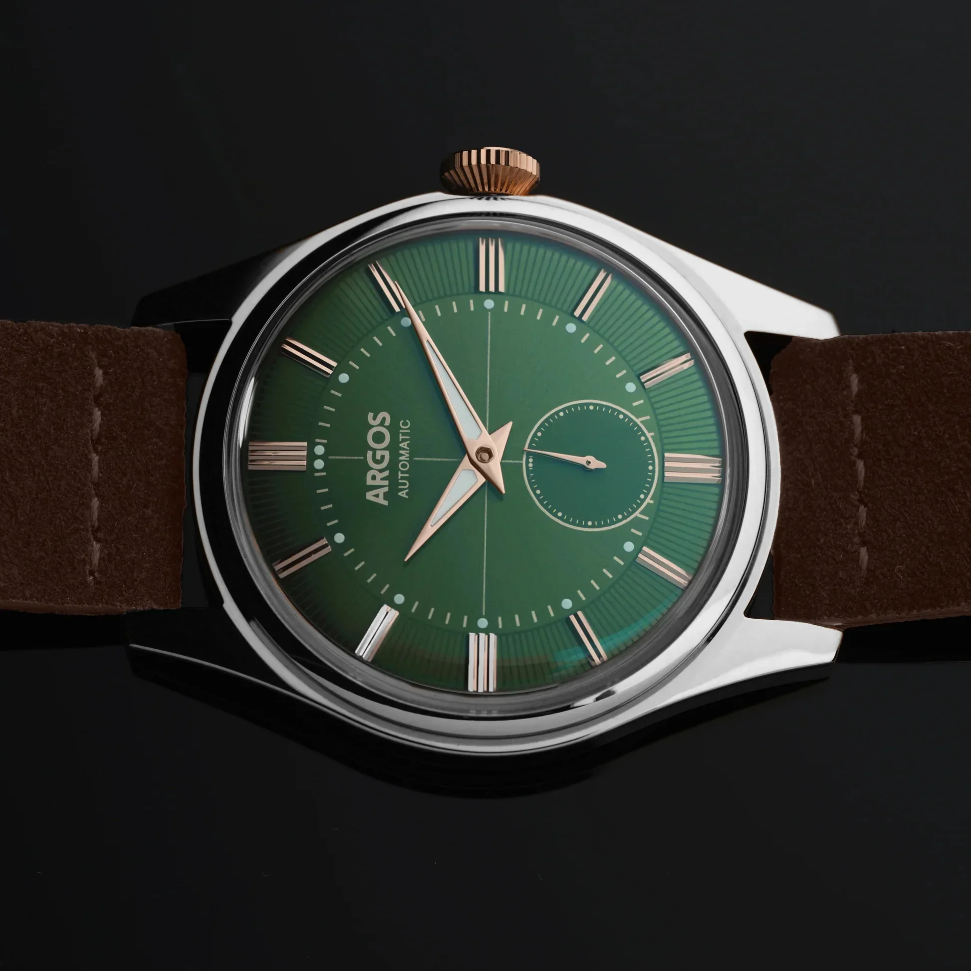 Apollo III - Olive Green Rose Gold Two Tone Leather - Image 5