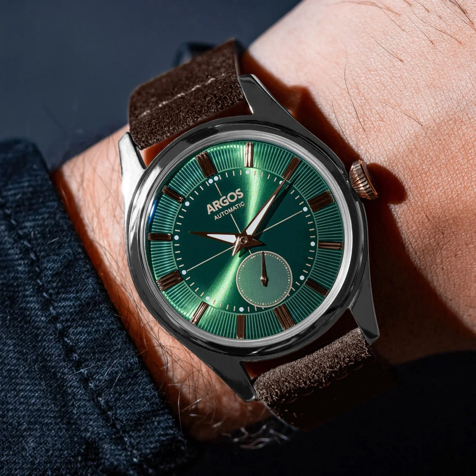 Apollo III - Olive Green Rose Gold Two Tone Leather - Image 6