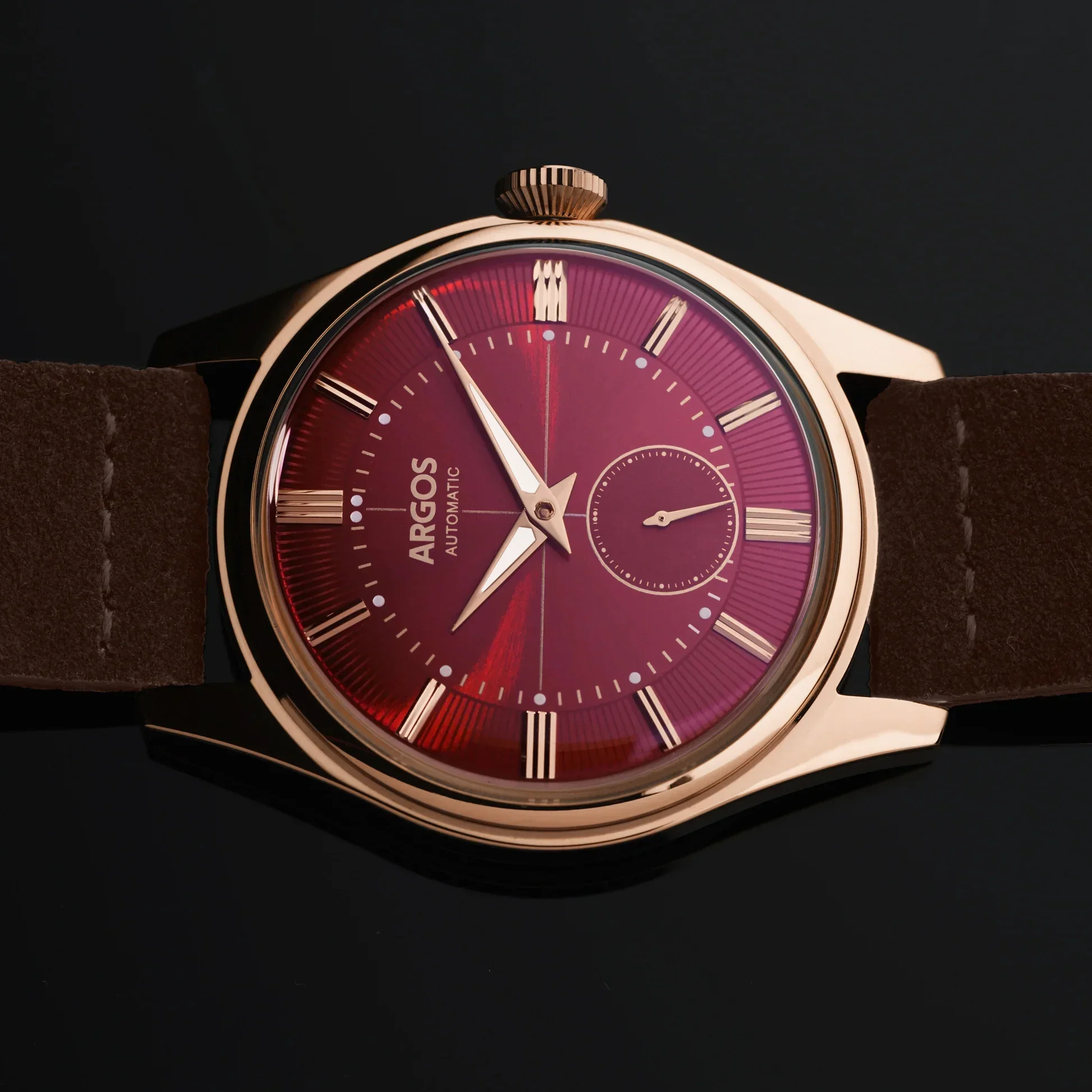 Apollo III - Wine Red Rose Gold Leather - Image 5