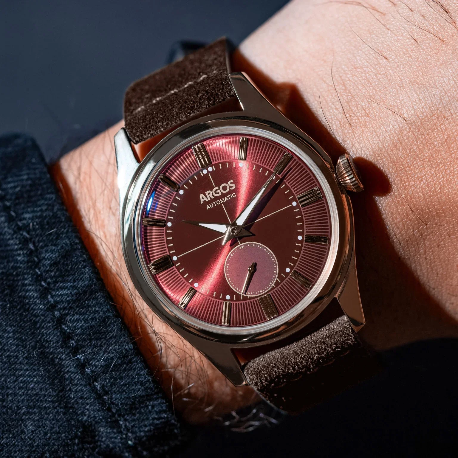 Apollo III - Wine Red Rose Gold Leather - Image 6