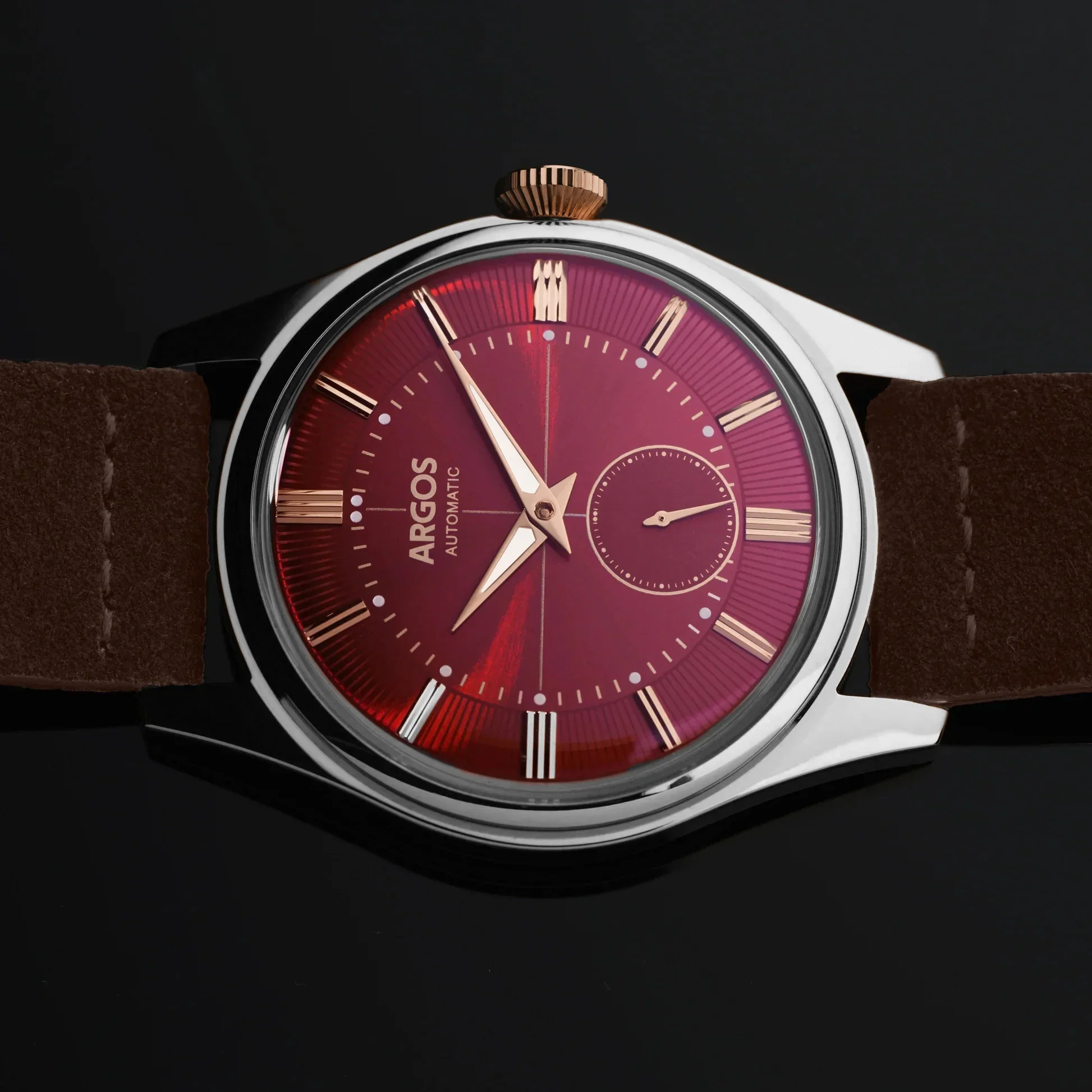 Apollo III - Wine Red Rose Gold Two Tone Leather - Image 5