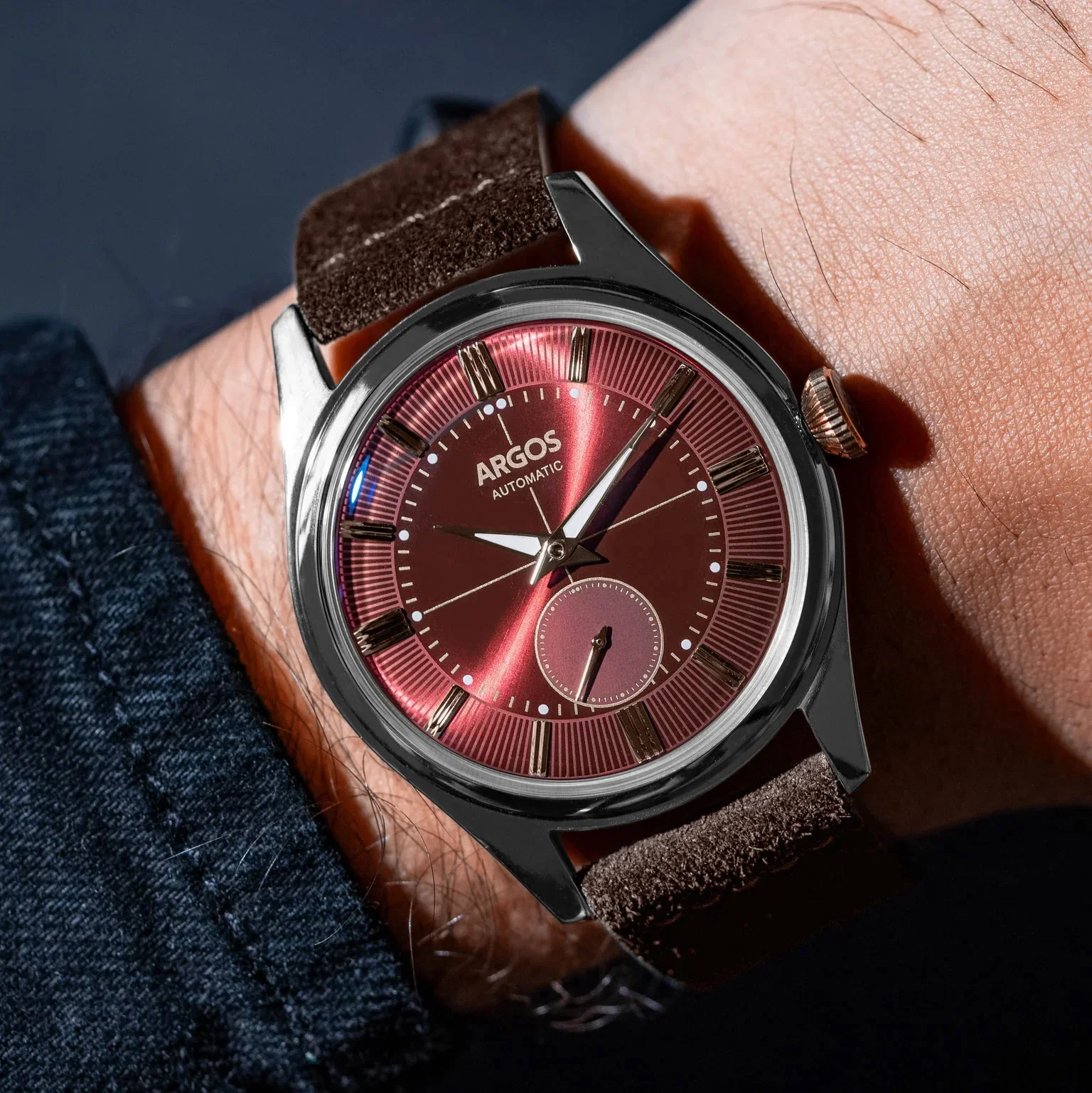 Apollo III - Wine Red Rose Gold Two Tone Leather - Image 6