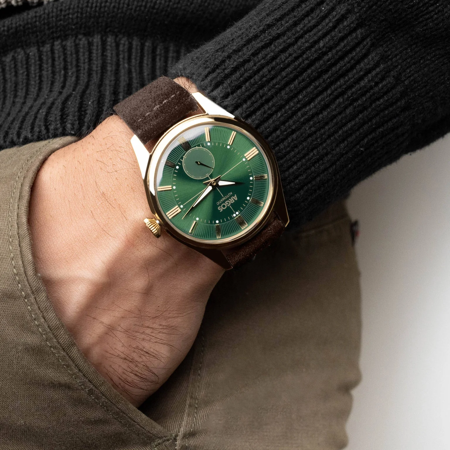 Apollo III - Olive Green Gold Leather - Image 5