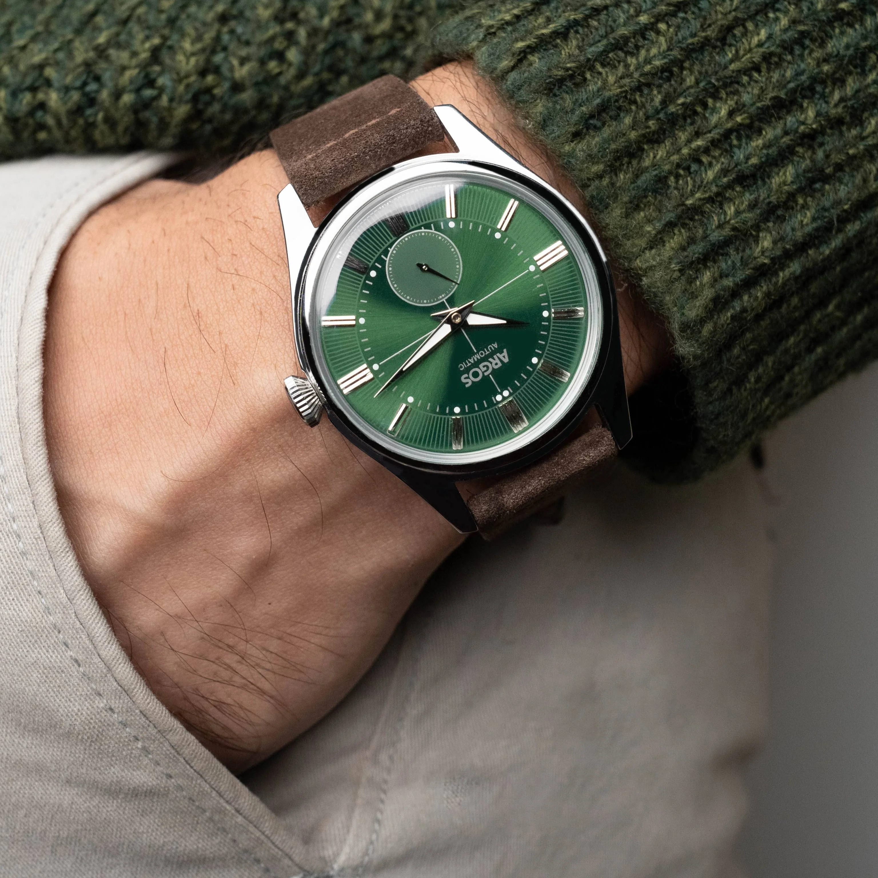 Apollo III - Olive Green Silver Leather - Image 3