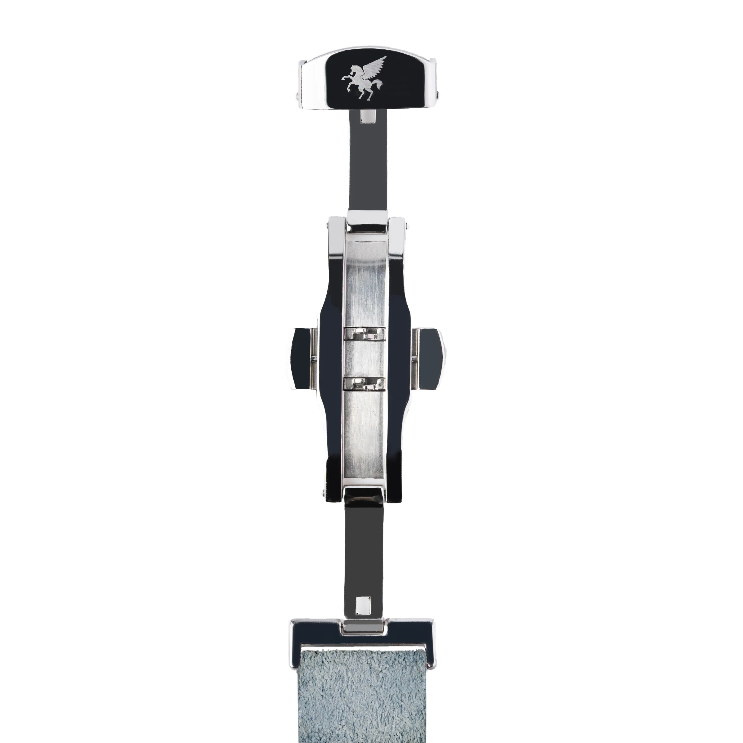 Denim Blue Italian Suede Leather Strap w/ Butterfly Buckle - Image 3