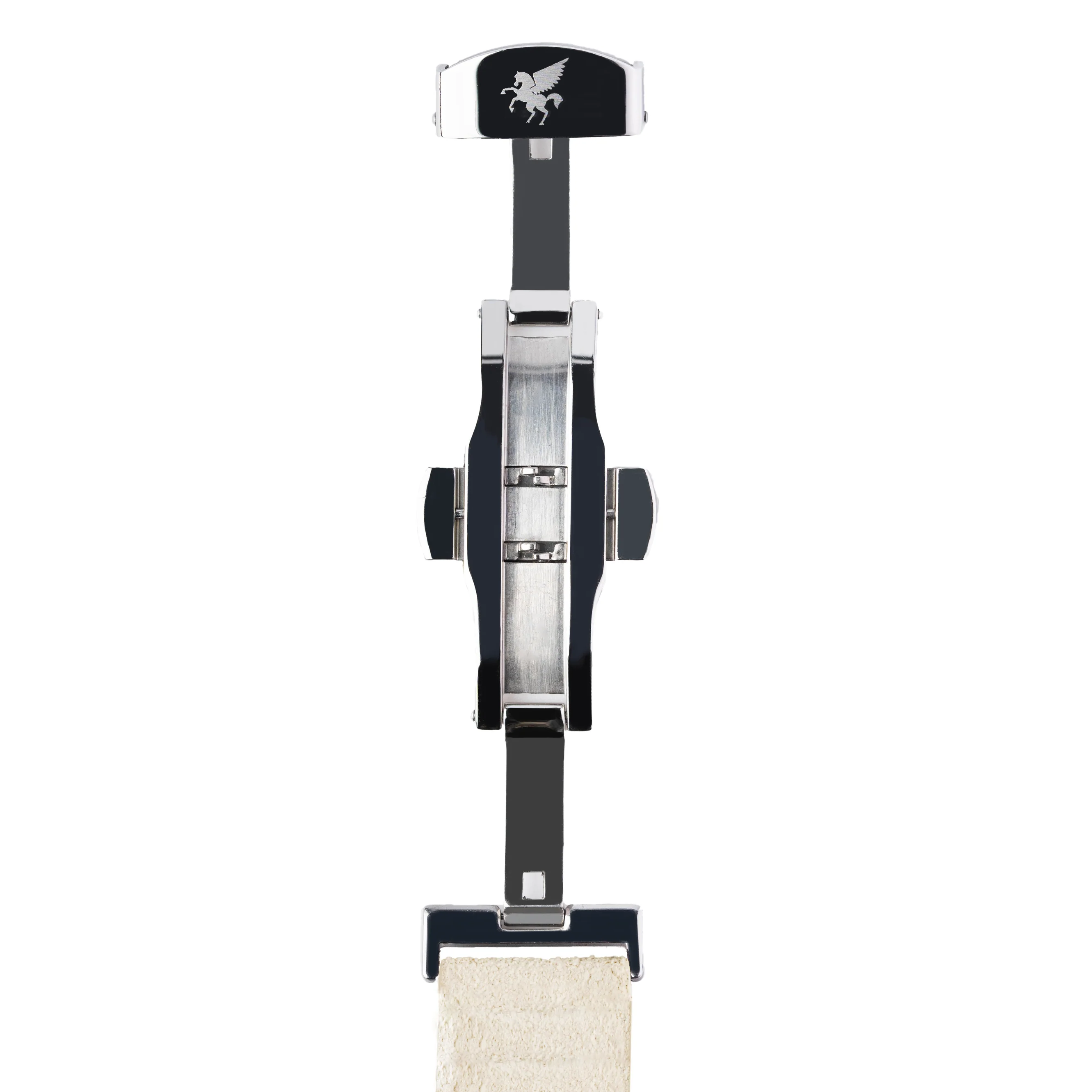 Ivory White Italian Suede Leather Strap w/ Butterfly Buckle - Image 3
