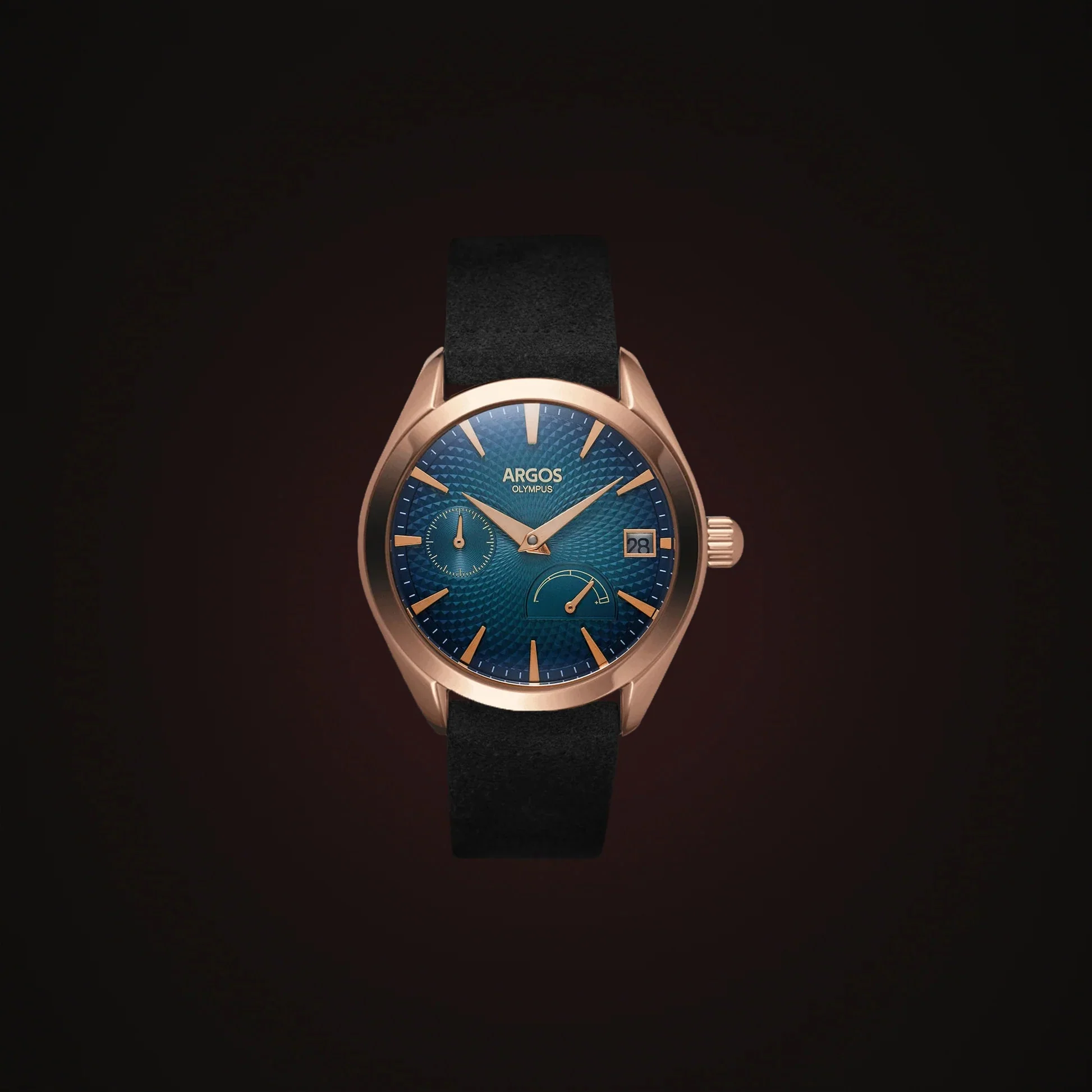 Olympus - Azure Blue Rose Gold leather - Image 3