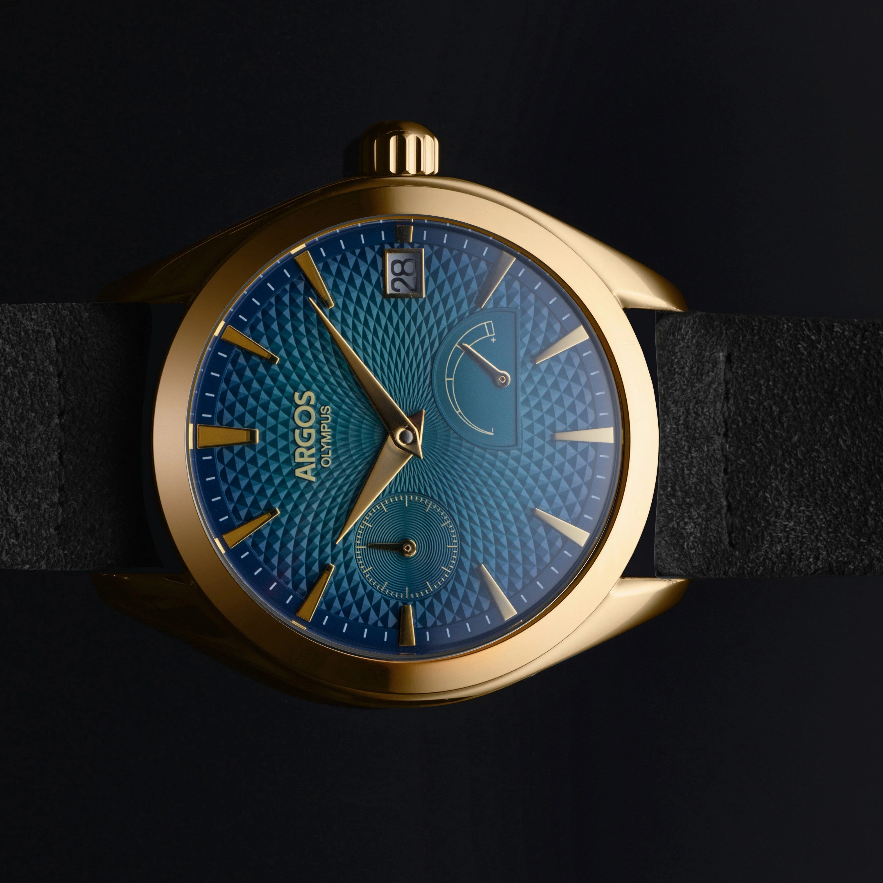 Olympus - Azure Blue Gold Leather - Image 3