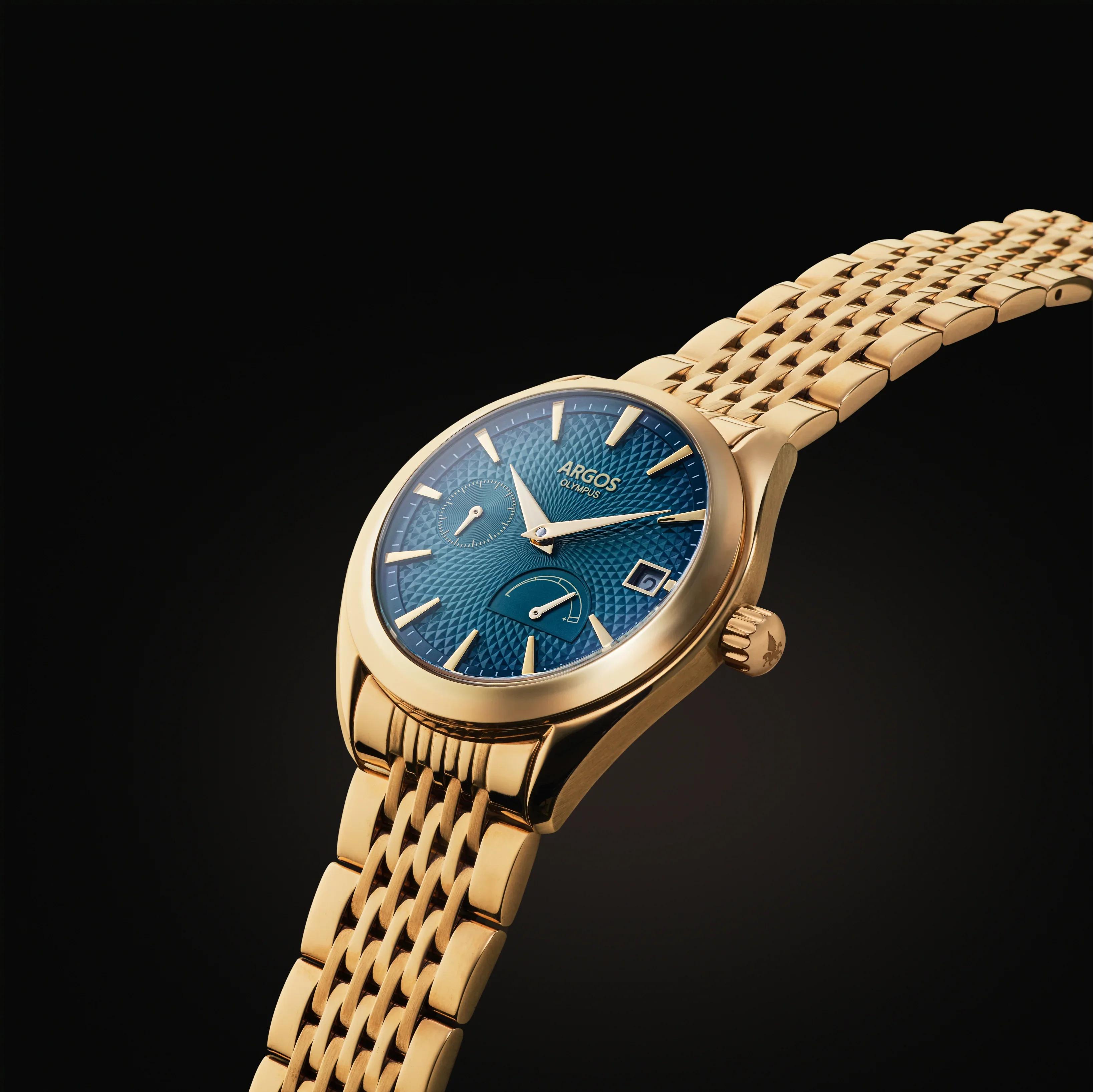 Olympus - Azure Blue Gold Leather - Image 5