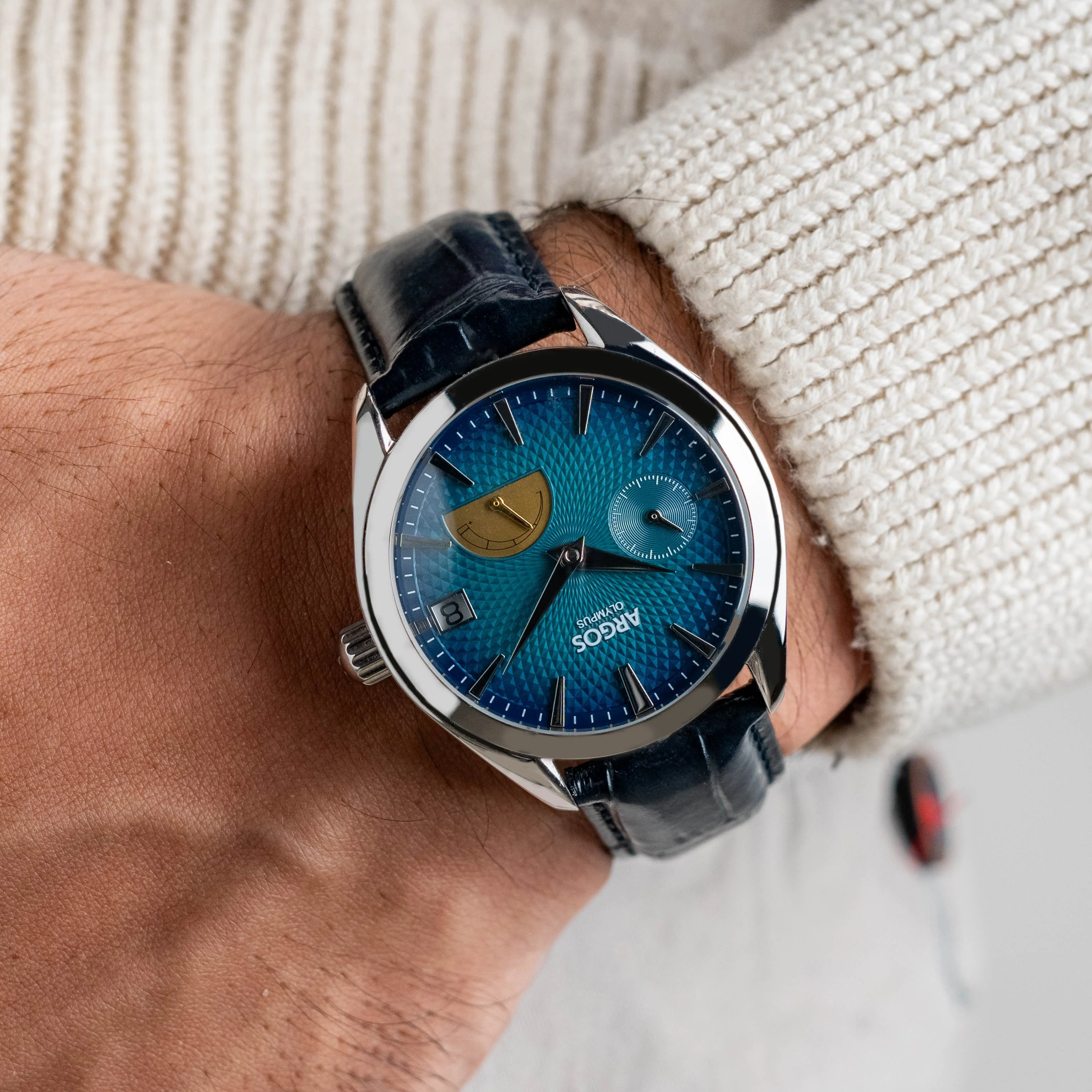 Olympus - Azure Blue Silver Leather - Image 4
