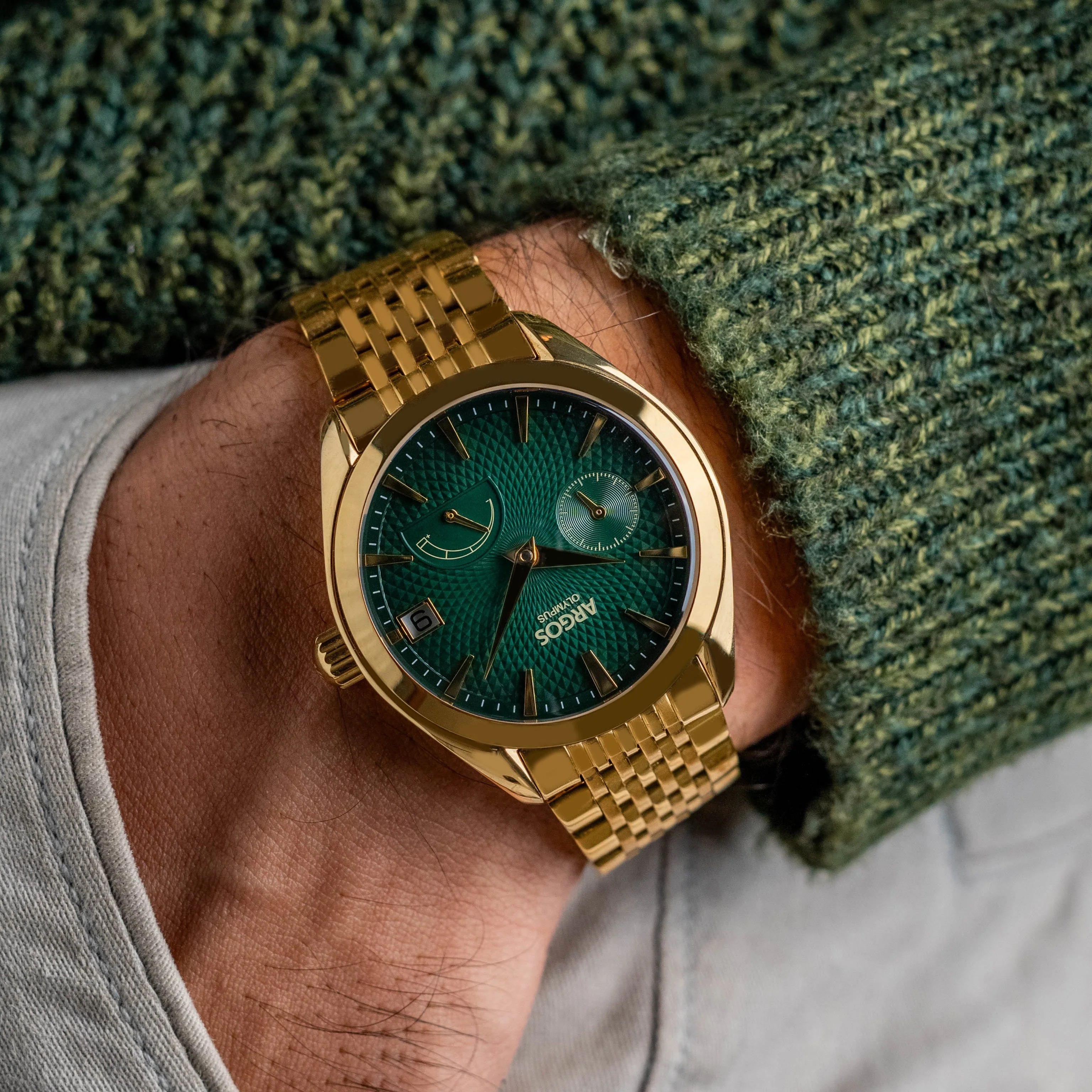 OLYMPUS - Basil Green Gold Leather - Image 6