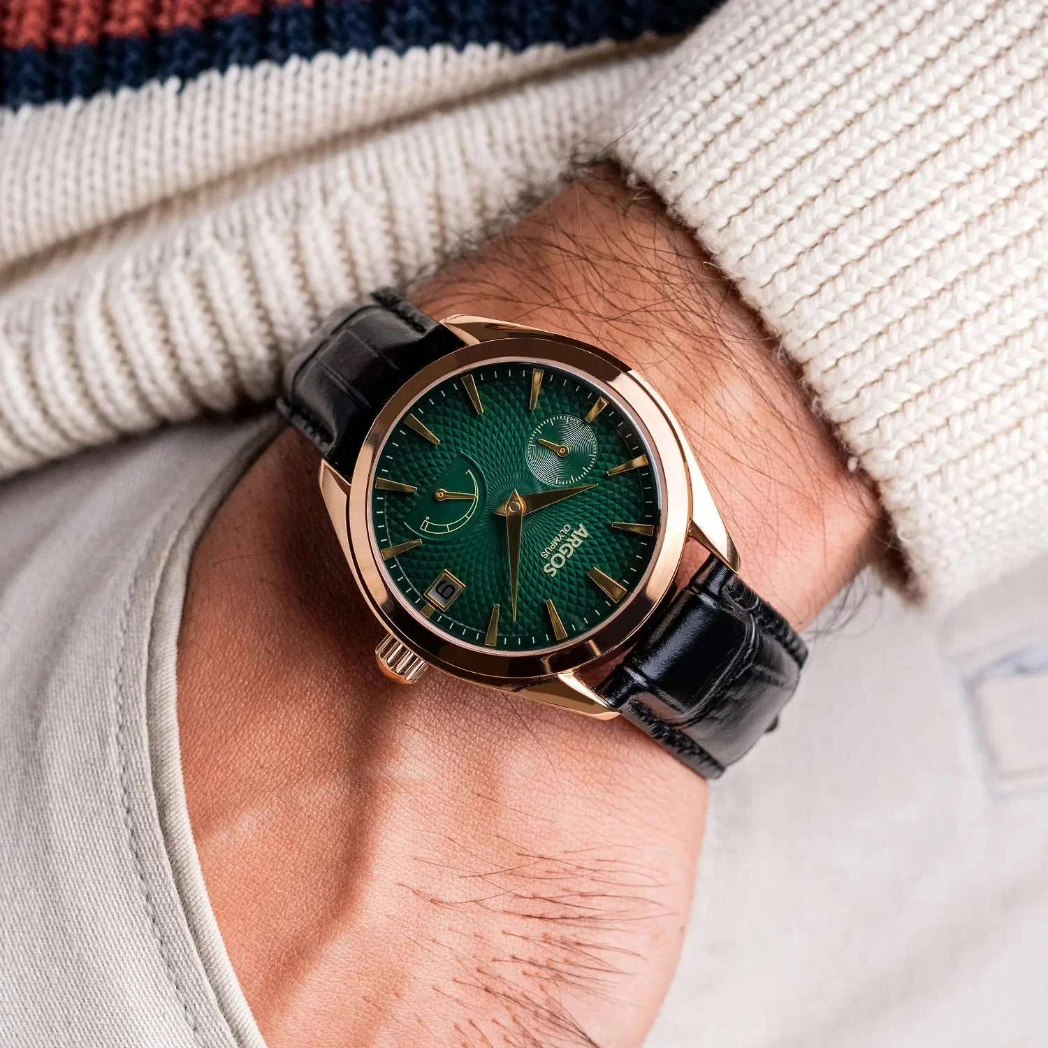 Olympus - Basil Green Rose Gold Leather - Image 6