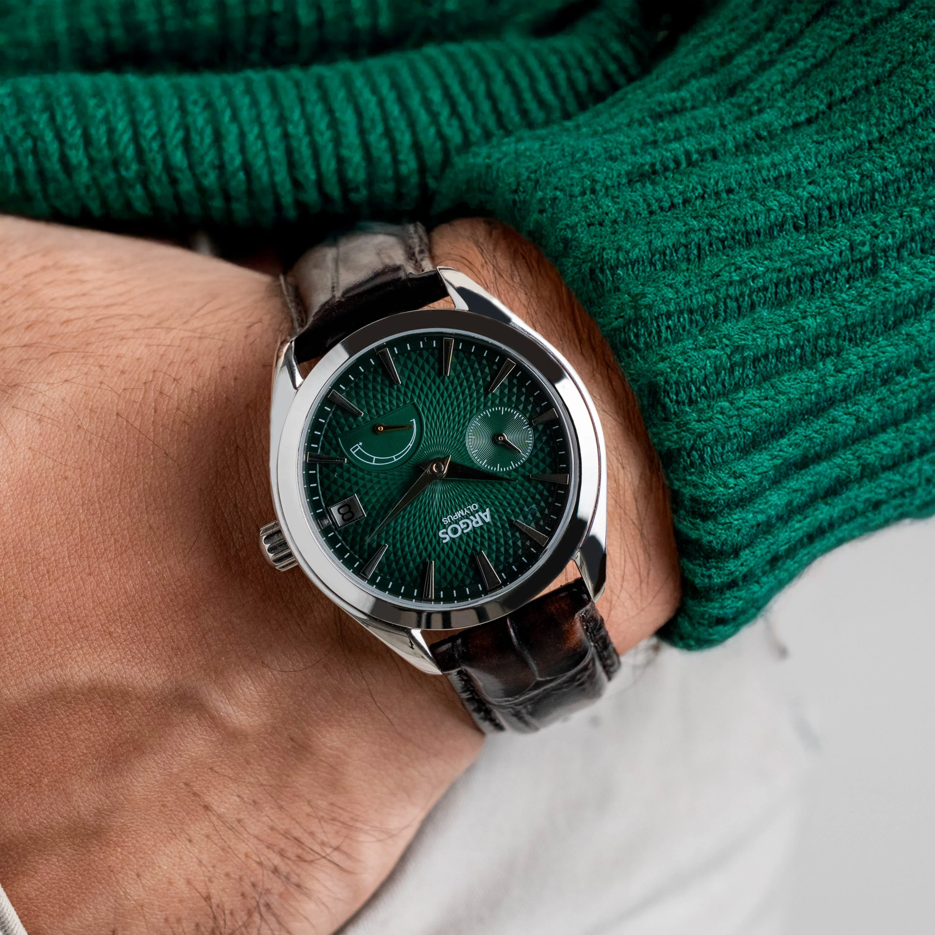 Olympus - Basil Green Silver Leather - Image 4