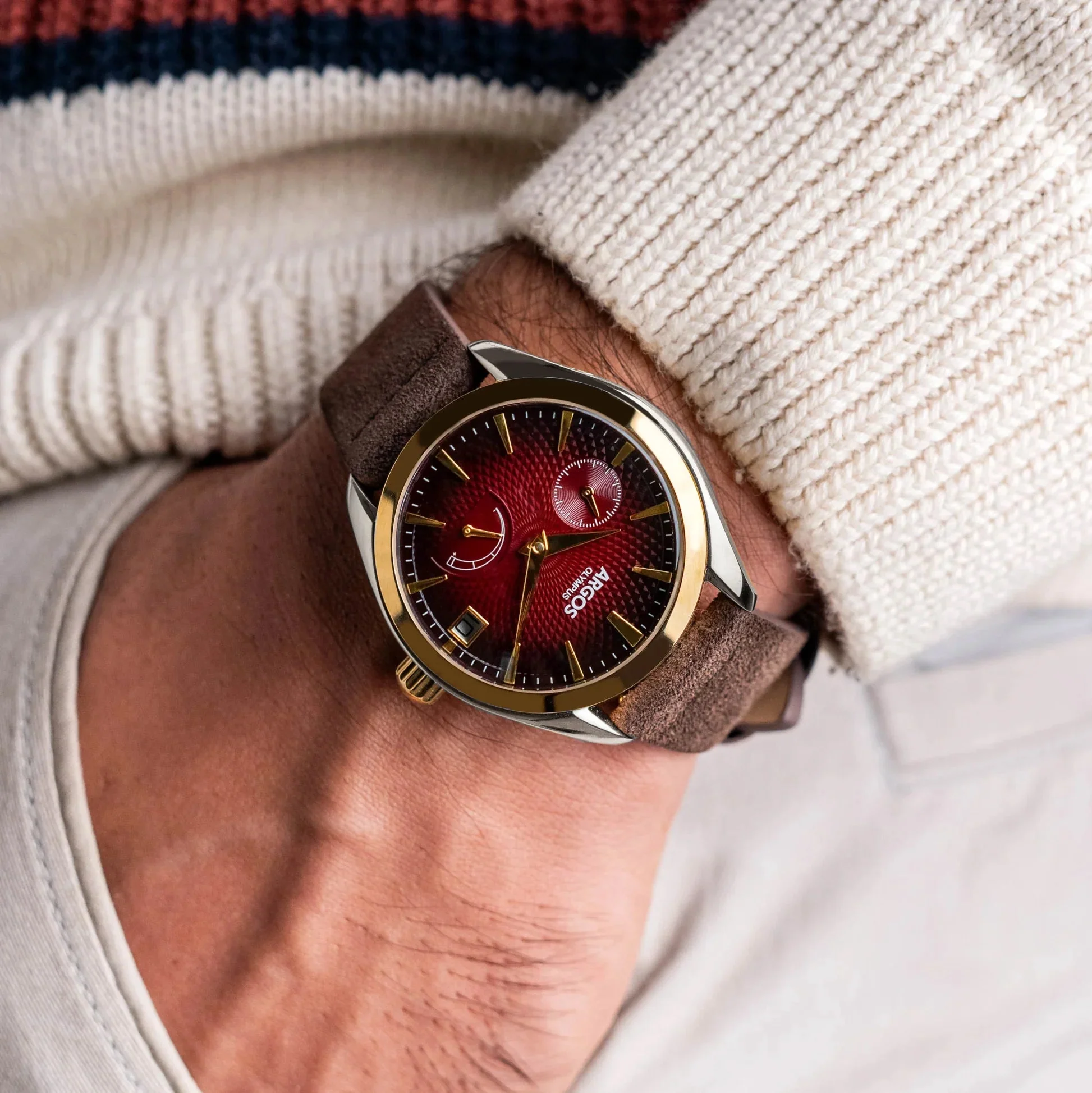 Olympus - Carmine Red Gold Two Tone Leather - Image 3