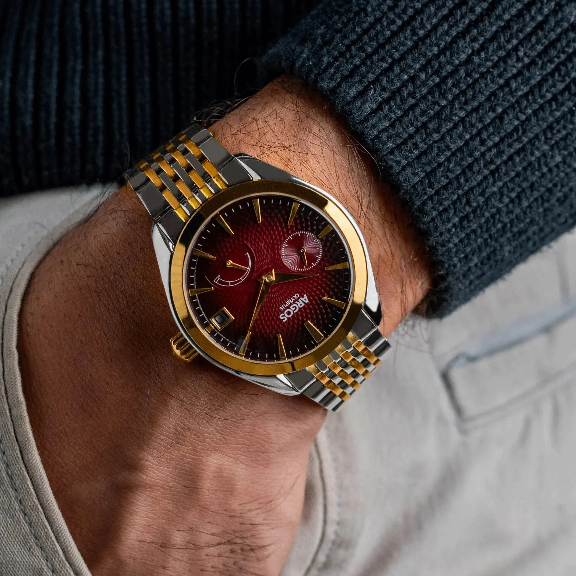 Olympus - Carmine Red Gold Two Tone Leather - Image 6