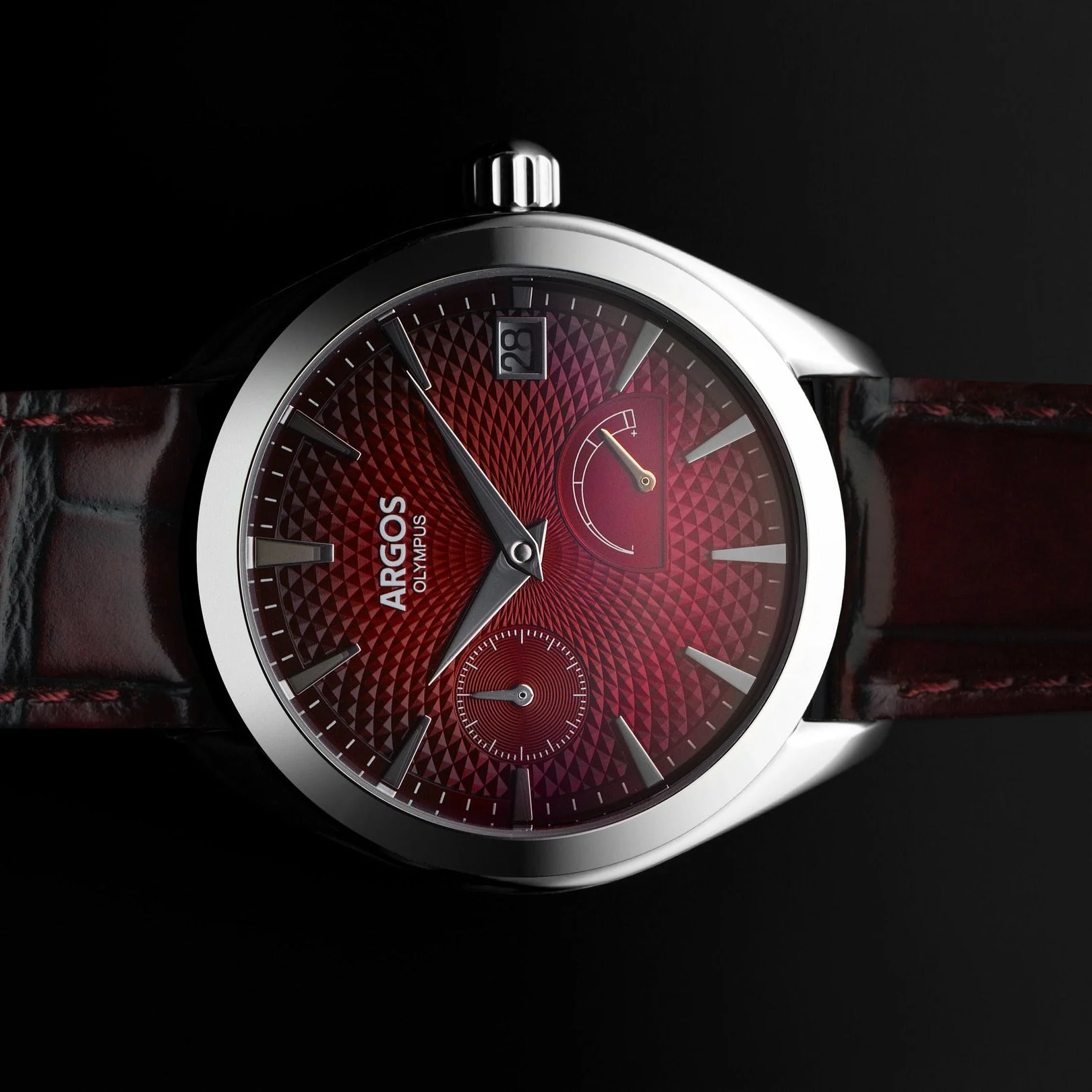 Olympus - Carmine Red Silver Leather - Image 4