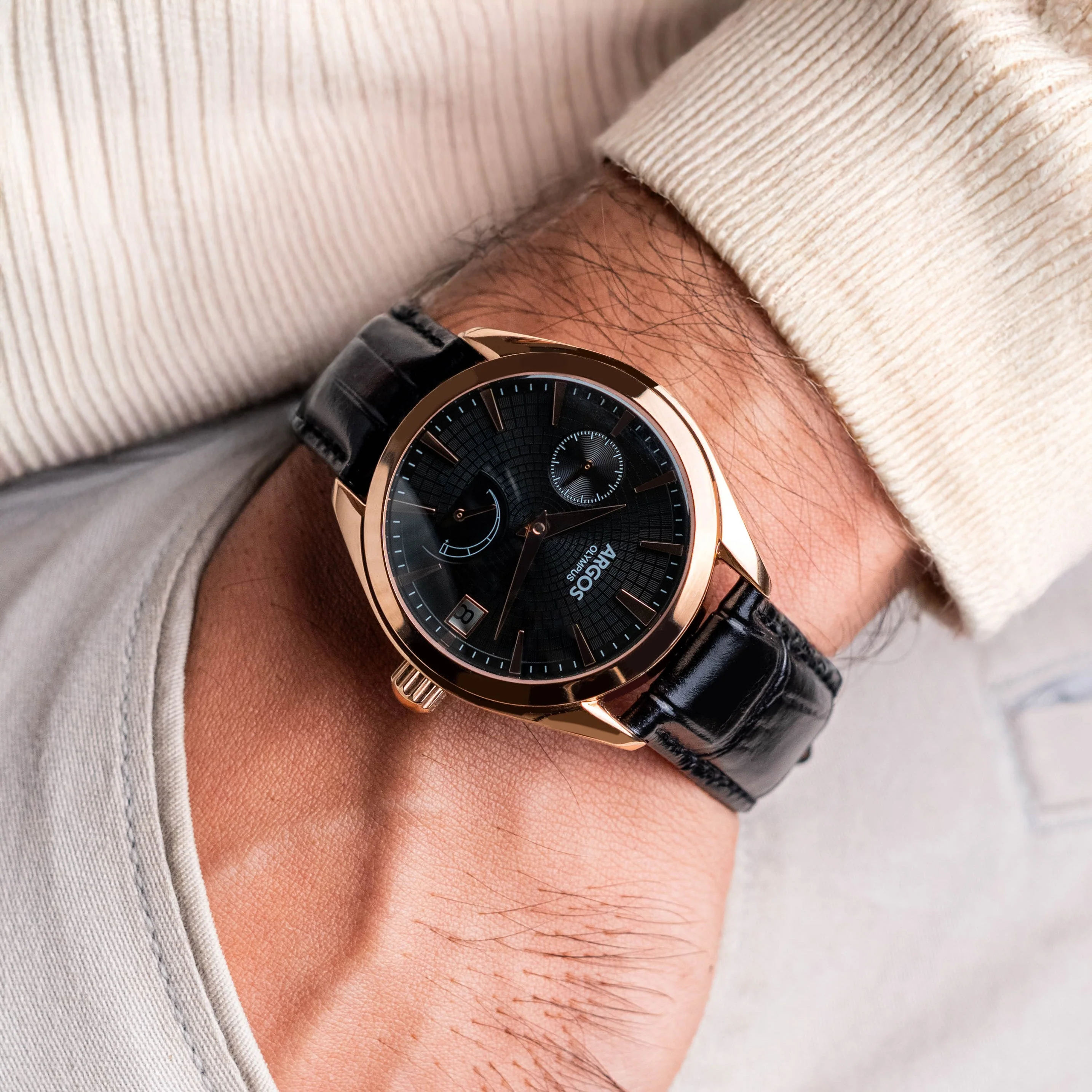 Olympus - Piano Black Rose Gold Leather - Image 3