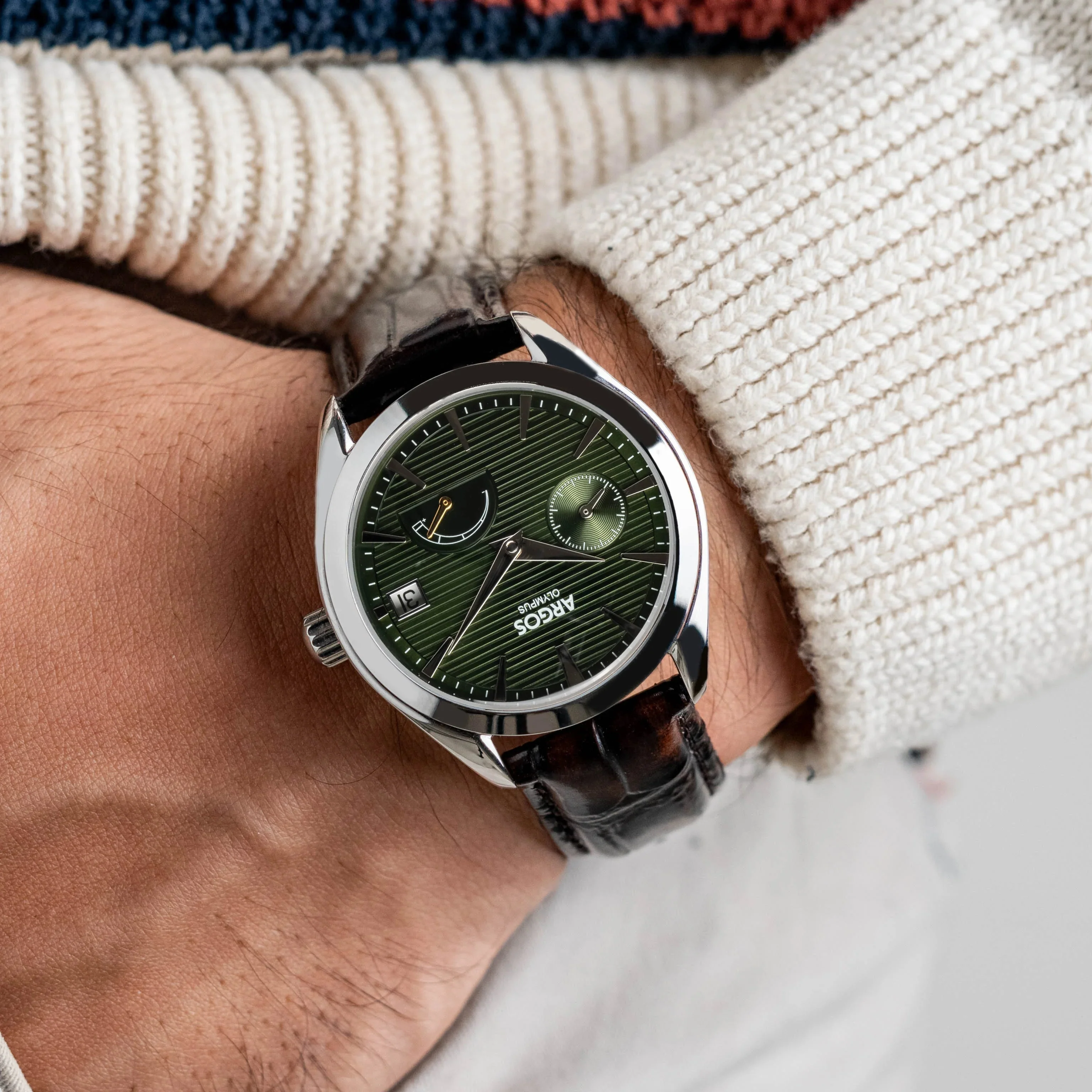 Olympus - Pine Green Silver Leather - Image 3