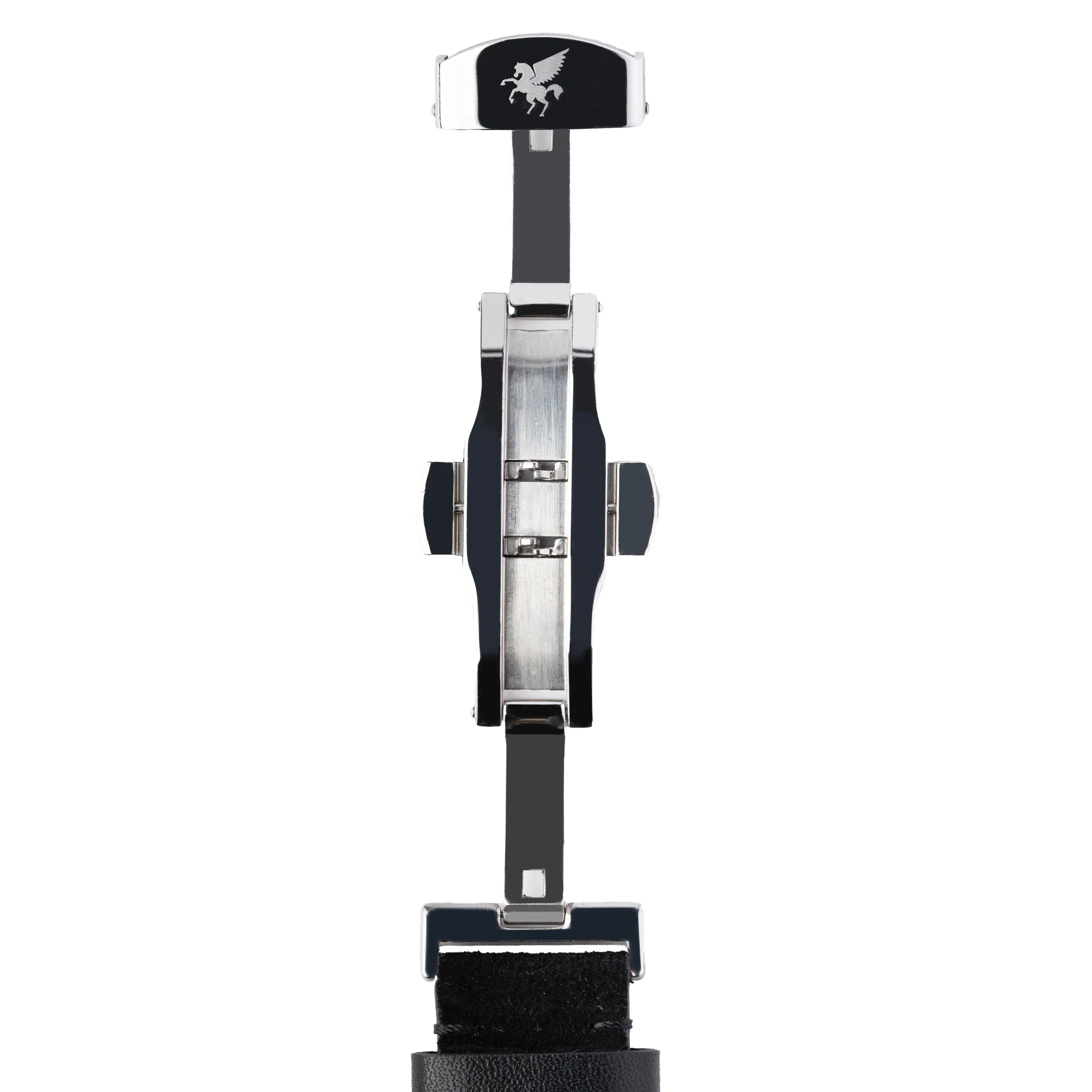 Onyx Black Italian Suede Leather Strap w/ Butterfly Buckle - Image 3