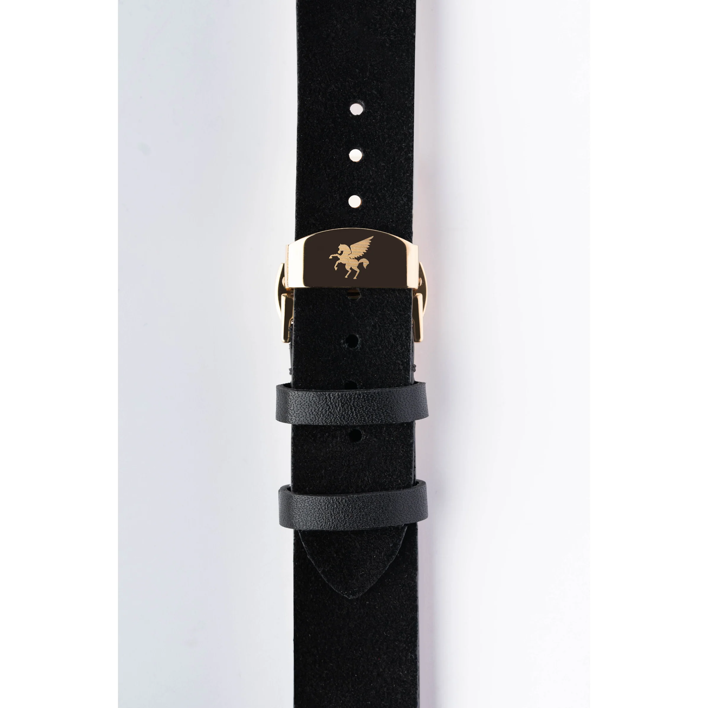 Onyx Black Italian Suede Leather Strap w/ Butterfly Buckle - Image 5